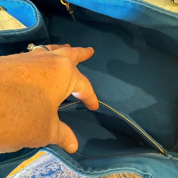 Prada Canapa Blue Medium Size - Picture 9 of 14